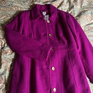 J. Crew fuschia coat sz 12
